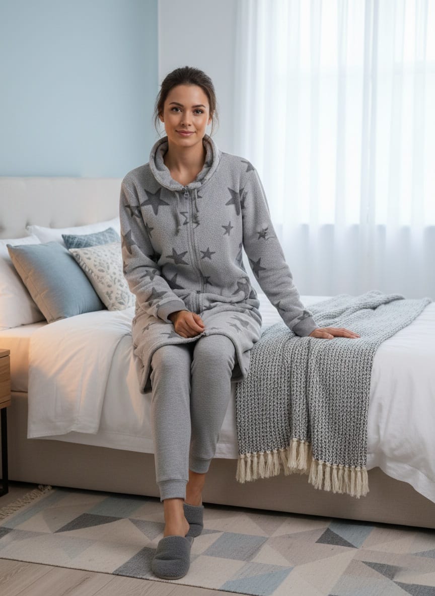 Vestaglia in Soft Fleece - Motivo a Stelle