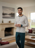 Pigiama Uomo "Winter Holiday" – Comfort Elegante in Micro-Fantasia