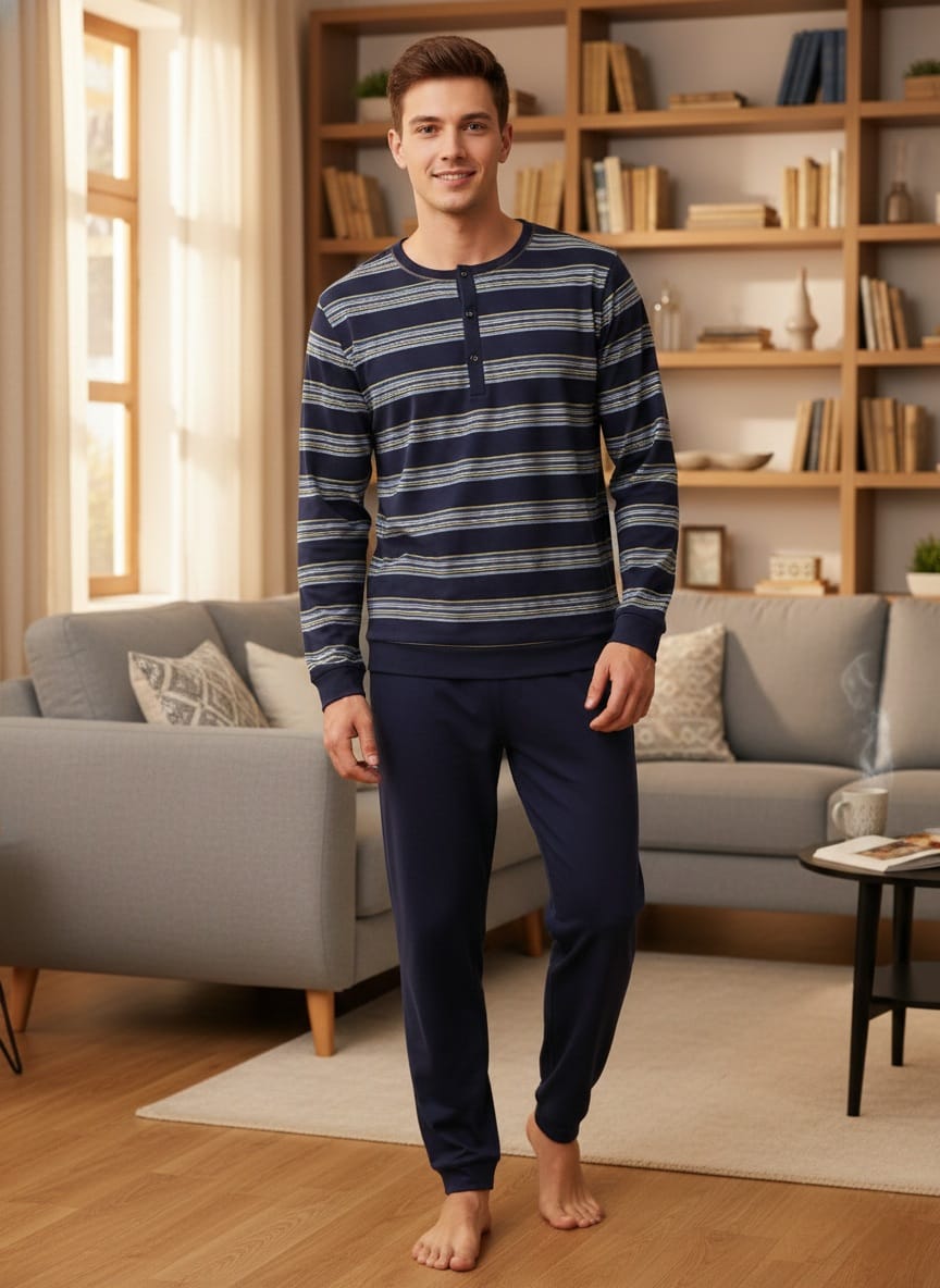 Pigiama Uomo  Comfort e Stile Rigato