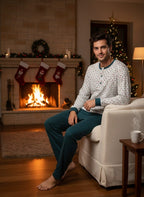 Pigiama Uomo "Winter Holiday" – Comfort Elegante in Micro-Fantasia