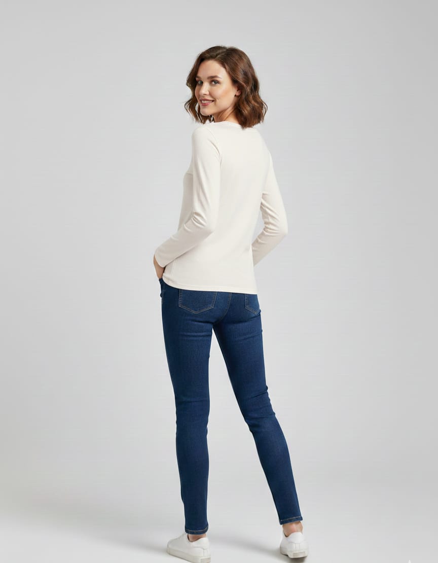 T-shirt manica lunga modal e cotone