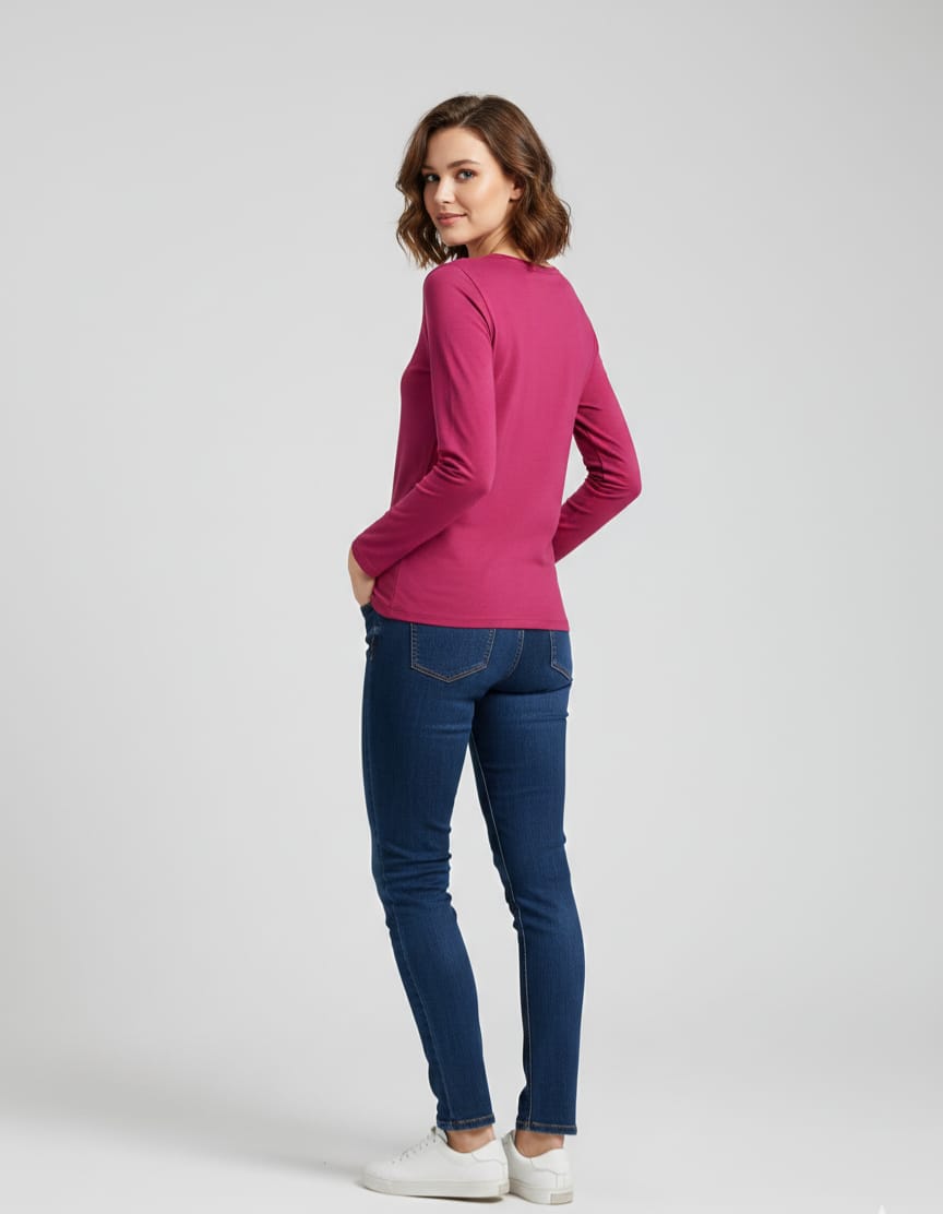 T-shirt manica lunga modal e cotone